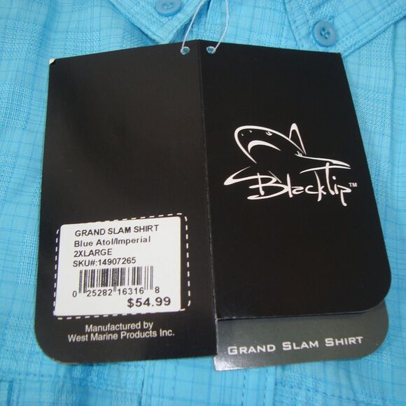 NWT BlackTip Mens Vented UPF 30 Moisture Wicking Outdoor Fishing Shirt Size XXL - Picture 3 of 13